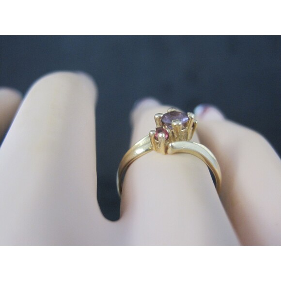 Vintage 10K Zircon Fire Opal Ring Size 6 - Picture 9 of 10